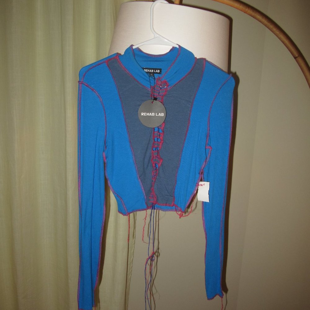NWT Blue Rehab Lab Crop Top